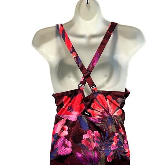 Alaskan Hardgear Women's Plus AKHG Lost Lake Swim Dress Sz 20W Purple Red Floral - Picture 6 of 11